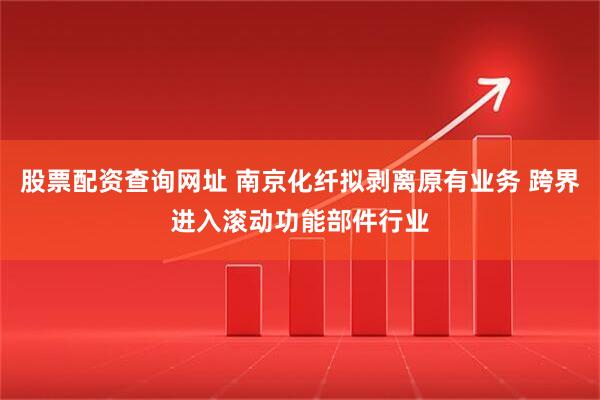 股票配资查询网址 南京化纤拟剥离原有业务 跨界进入滚动功能部件行业