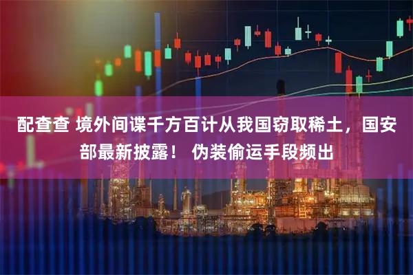 配查查 境外间谍千方百计从我国窃取稀土，国安部最新披露！ 伪装偷运手段频出