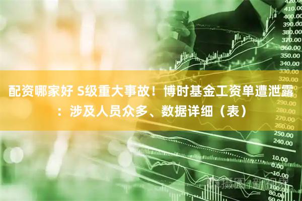 配资哪家好 S级重大事故！博时基金工资单遭泄露：涉及人员众多、数据详细（表）